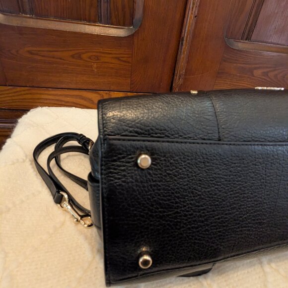 Coach Womens Mercer 30 Satchel Bag Black Leather Handbag Turnlock - Picture 8 of 12